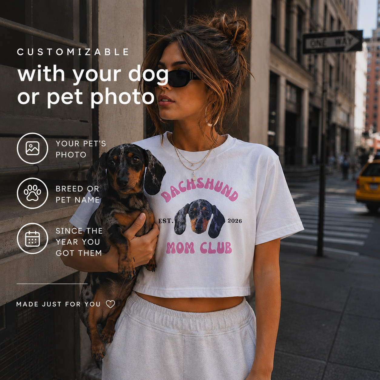 Dog Mom Club Crop Tee | Personalized Breed &  Est Year Shirt | Dog Lover Gift XS-2XL