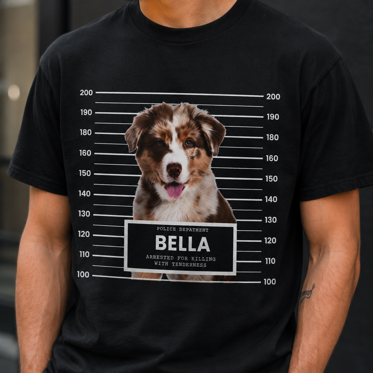 Custom Pet Mugshot Shirt | Personalized Dog Photo Tee, Arrested For Being Cute, Funny Pet Gift