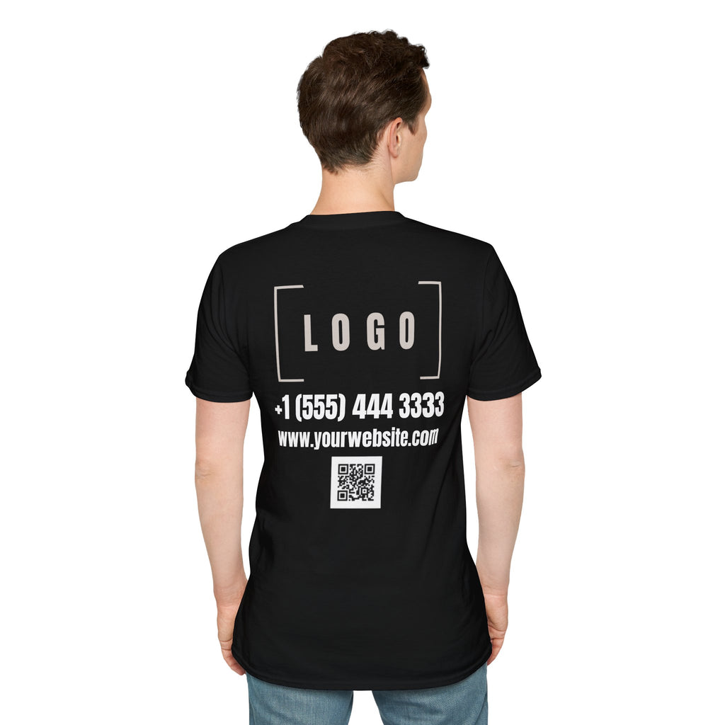 Dark Chocolate t-shirt with a customizable logo on the front chest and back
