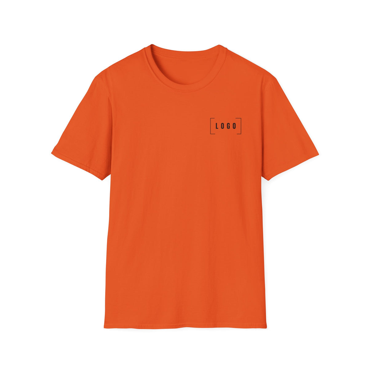 Gold t-shirt with a customizable logo on the front chest and back