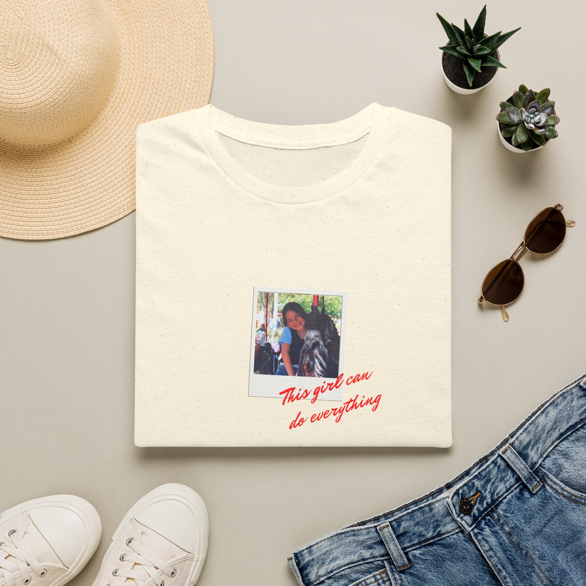 Custom Photo Shirt for Women | Personalized Polaroid Tee with Photo and Custom Text, Gift for Her