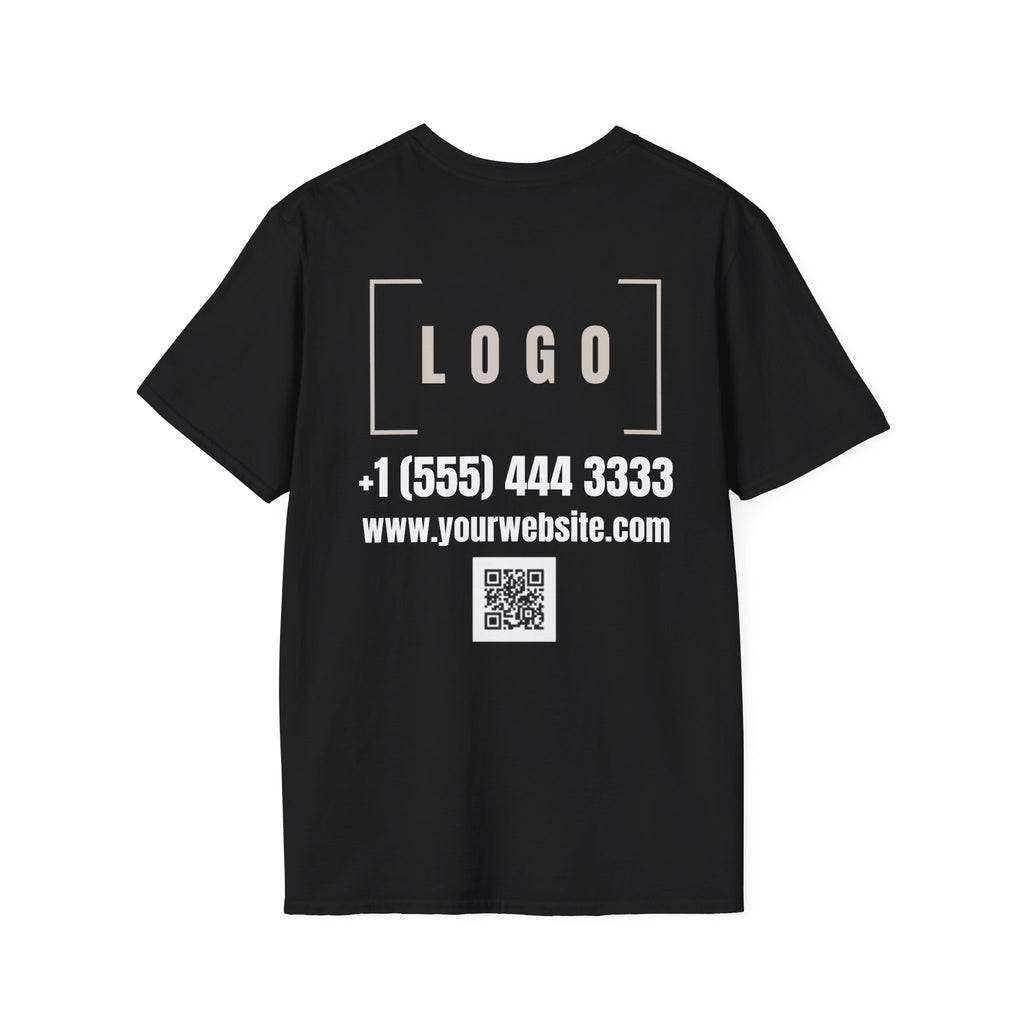 Dark Chocolate t-shirt with a customizable logo on the front chest and back