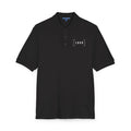 Navy embroidered polo shirt with a customizable logo on the left chest