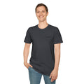 Dark Heather Grey t-shirt with a customizable logo on the front chest
