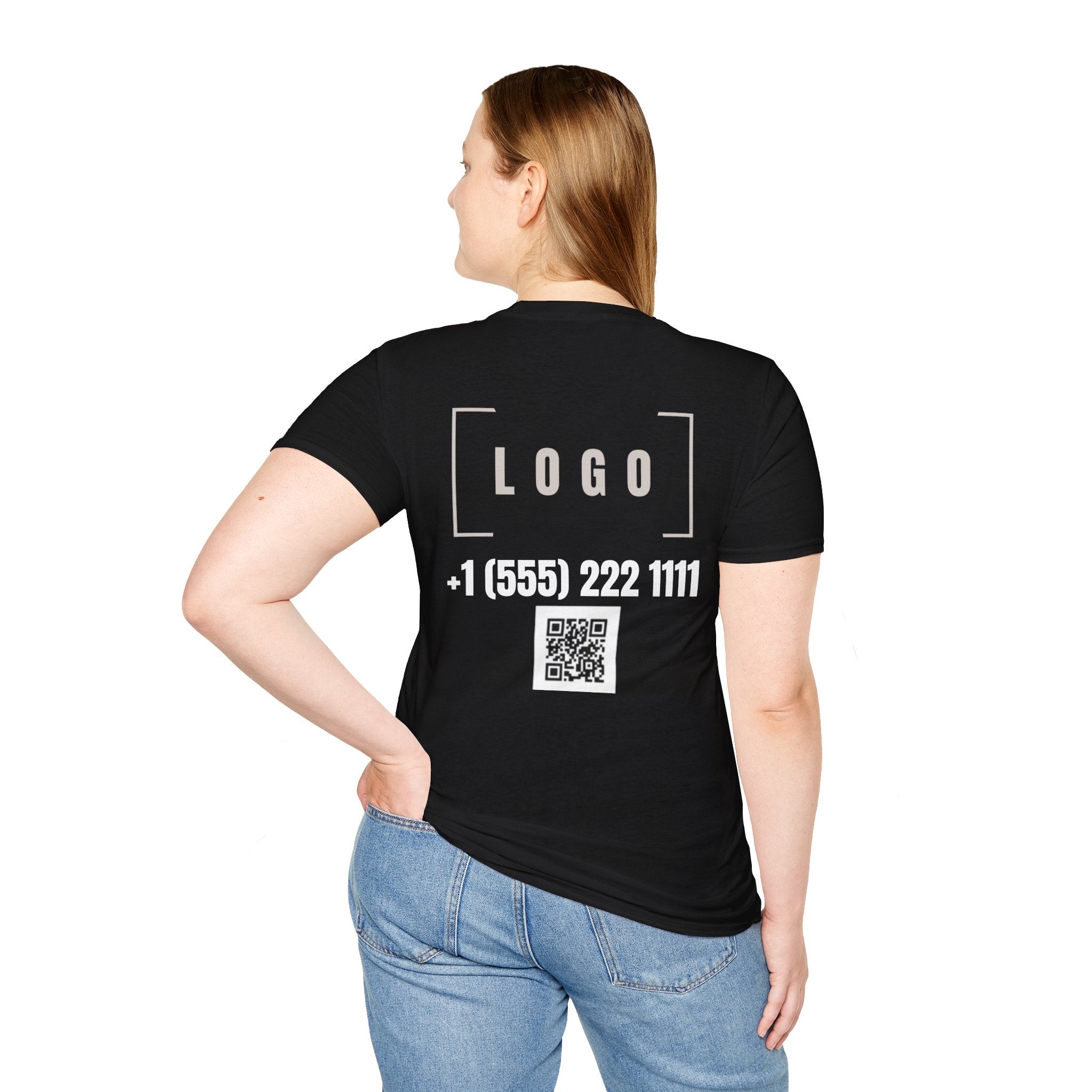 Dark Chocolate t-shirt with a customizable logo on the back