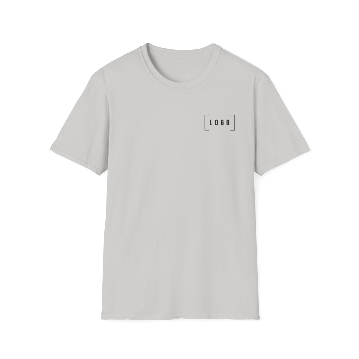 Ice Grey t-shirt with a customizable logo on the front chest and back