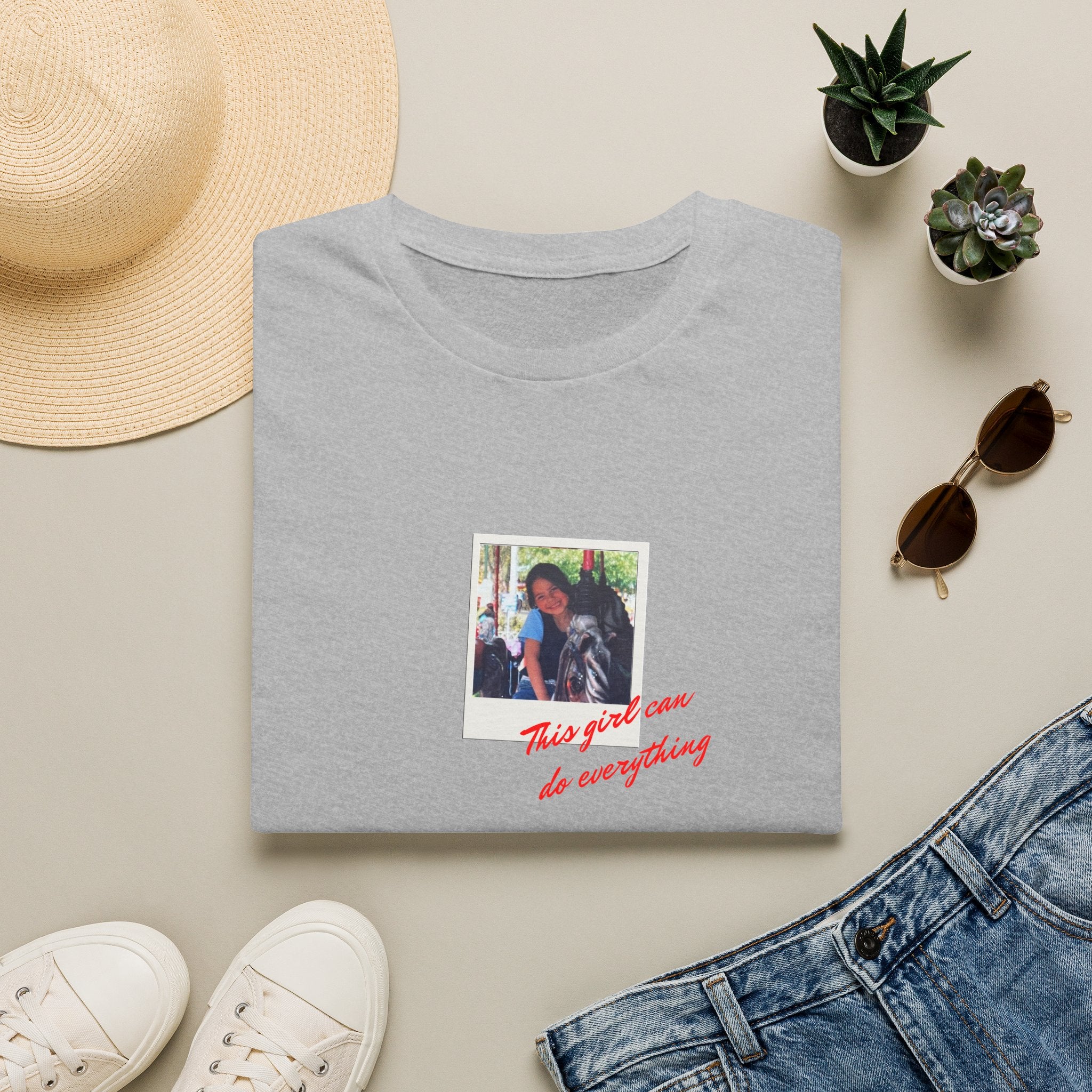Custom Photo Shirt for Women | Personalized Polaroid Tee with Photo and Custom Text, Gift for Her