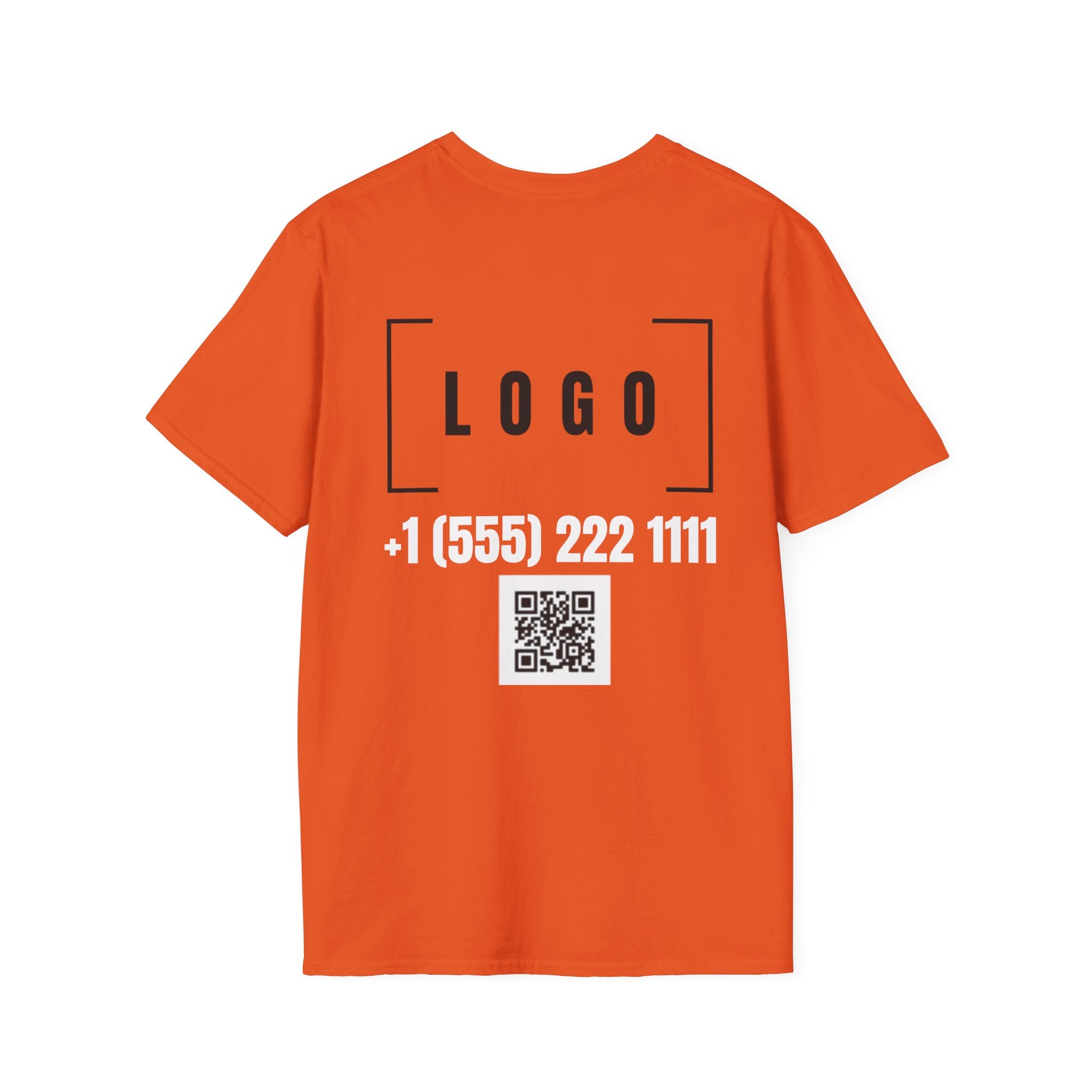 Cherry Red t-shirt with a customizable logo on the back