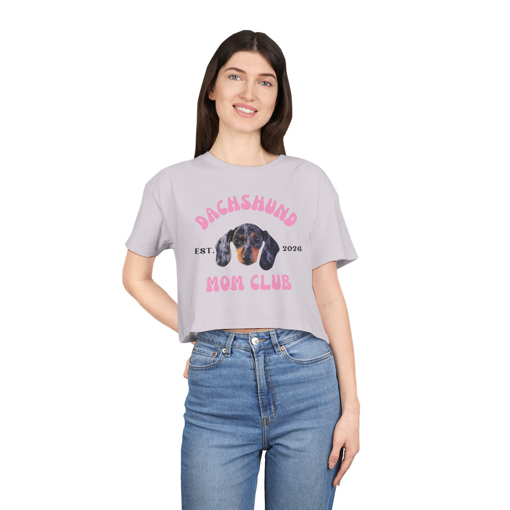 Dog Mom Club Crop Tee | Personalized Breed &  Est Year Shirt | Dog Lover Gift XS-2XL