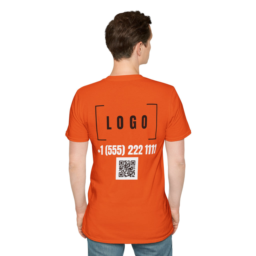 Cherry Red t-shirt with a customizable logo on the back