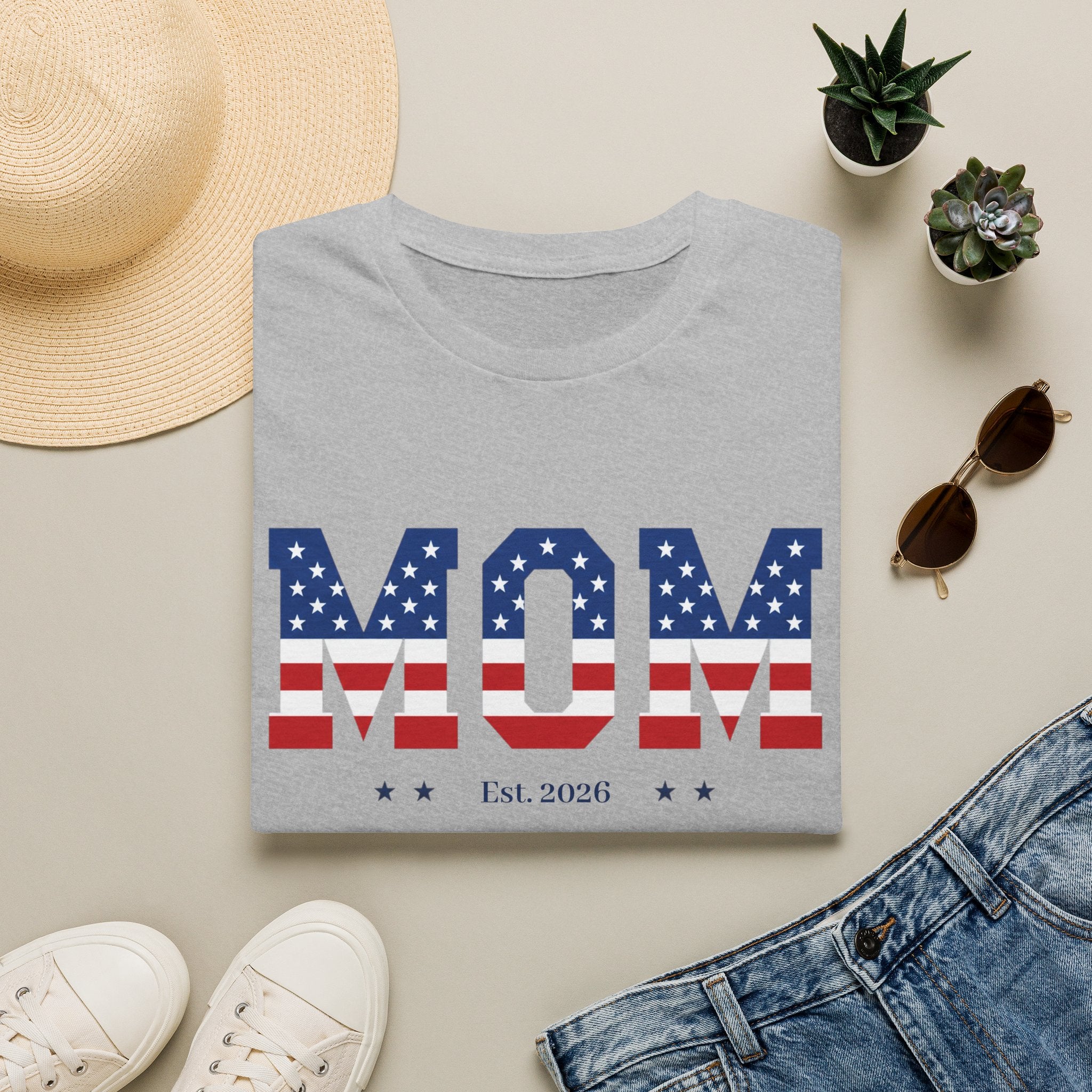 Custom Mom 4th of July Shirt | Personalized Est Year Tee | Patriotic Mom Gift | Americana Mom  Shirt S-2XL