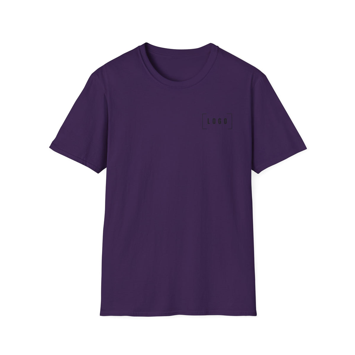 Navy t-shirt with a customizable logo on the front chest and back