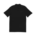 Black piqué polo shirt with a customizable logo on the left chest