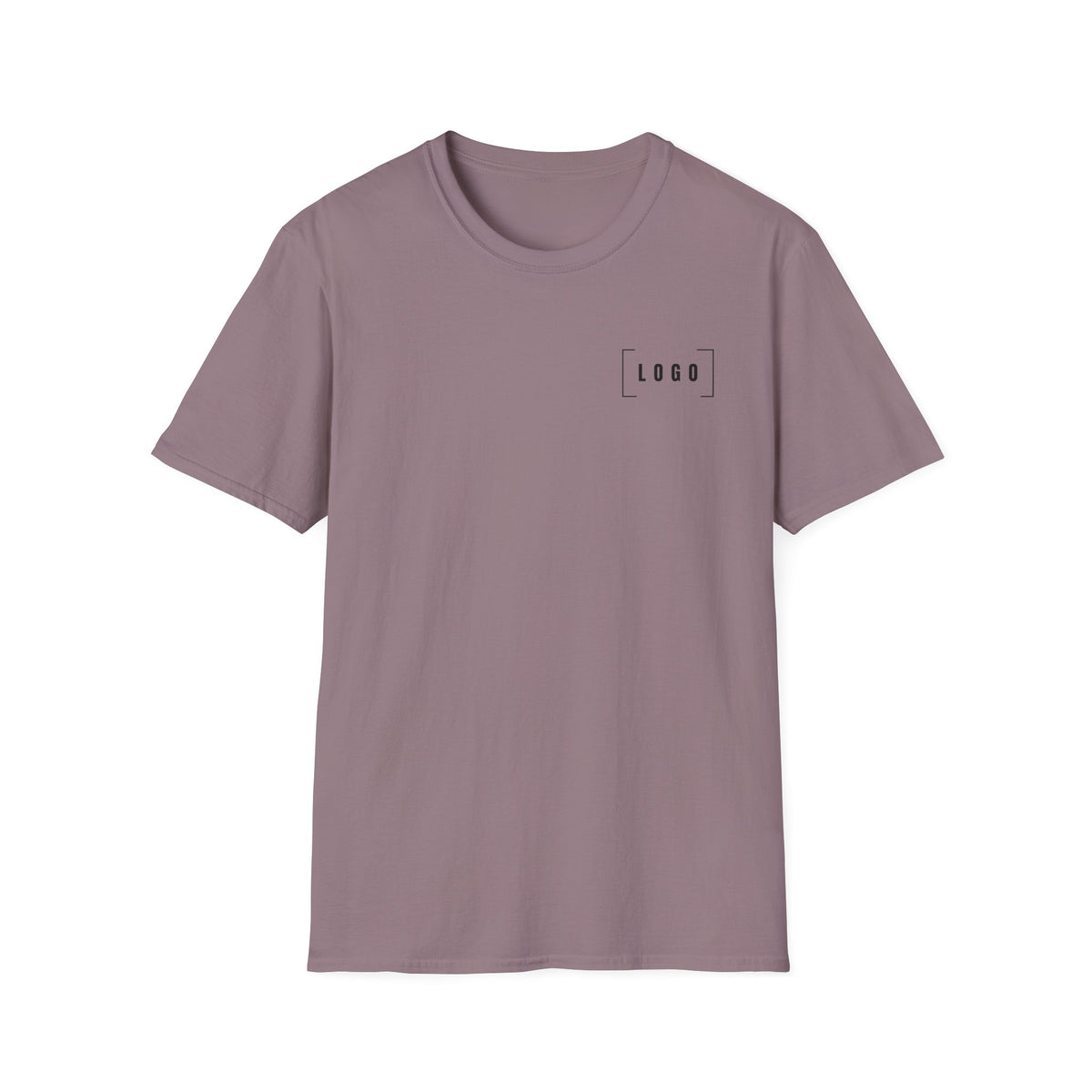 Orange t-shirt with a customizable logo on the front chest and back
