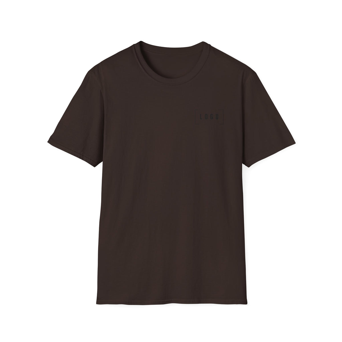 Dark Chocolate t-shirt with a customizable logo on the front chest and back