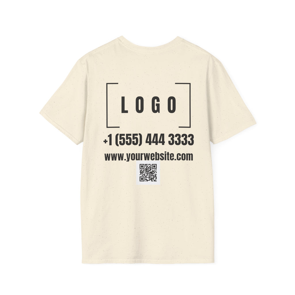 Natural t-shirt with a customizable logo on the front chest and back