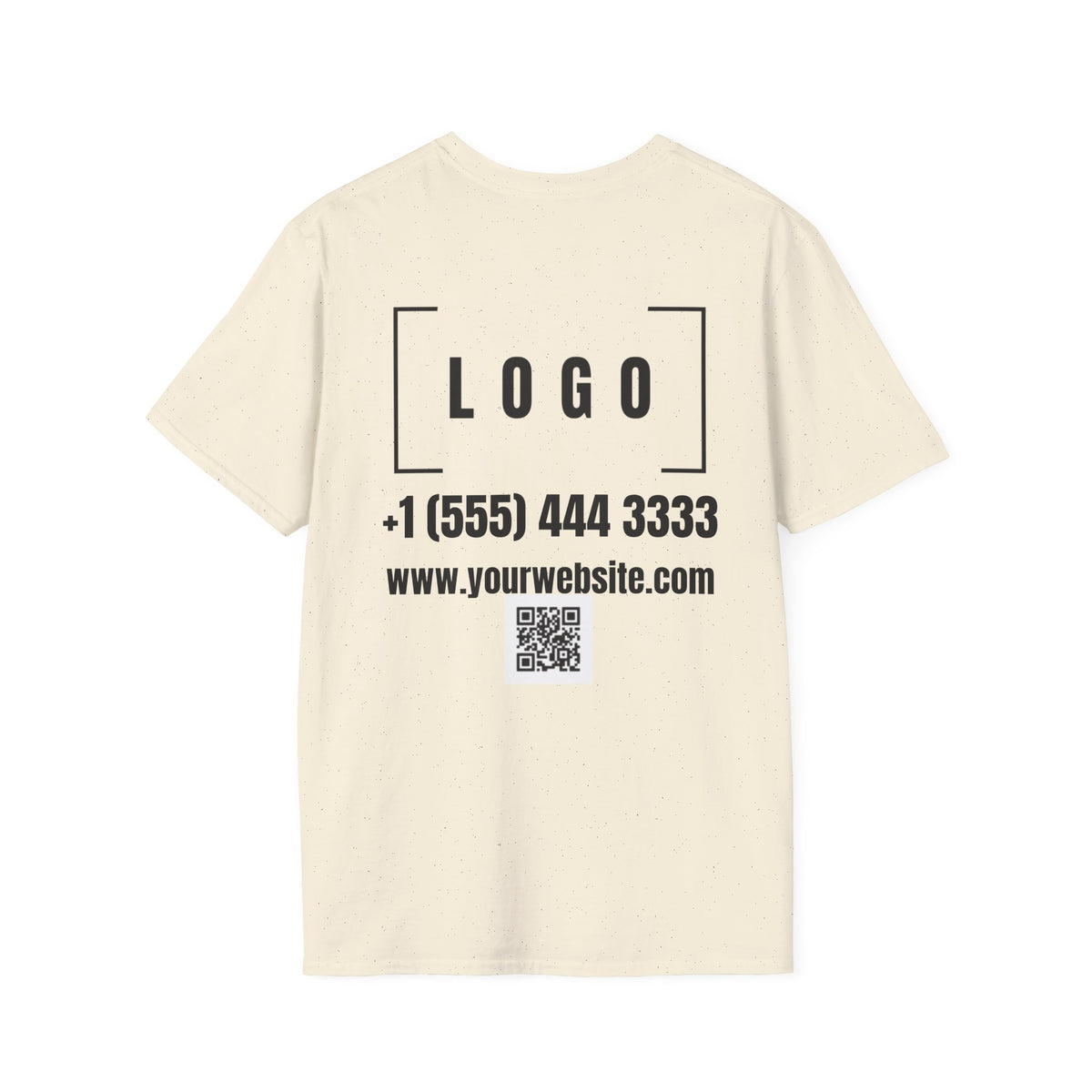 Natural t-shirt with a customizable logo on the front chest and back