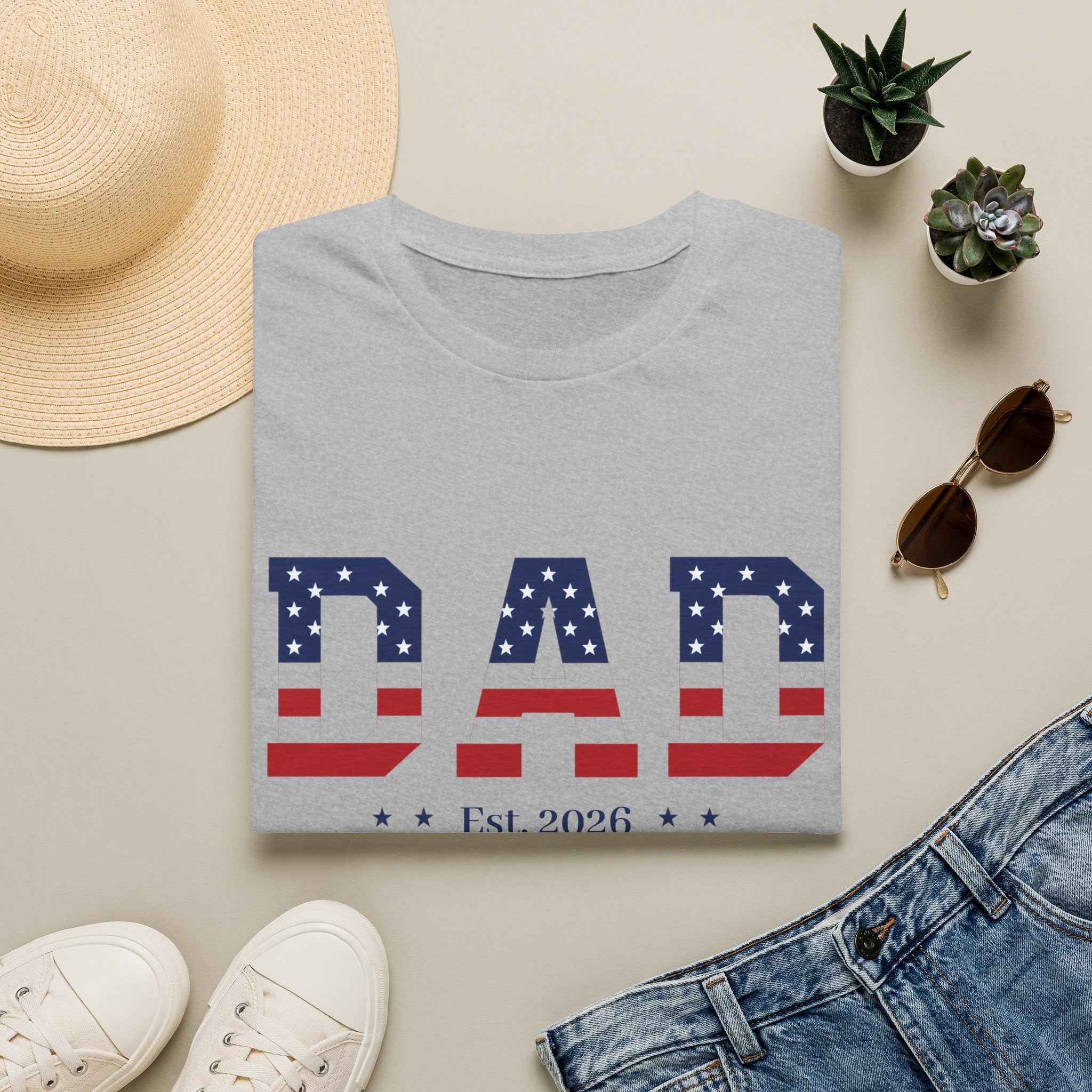 Custom Dad 4th of July Shirt | Personalized Est Year Tee | Patriotic Dad Gift | Americana Dad  Shirt S-2XL