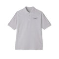 Athletic Heather men's piqué polo shirt with a customizable logo on the chest