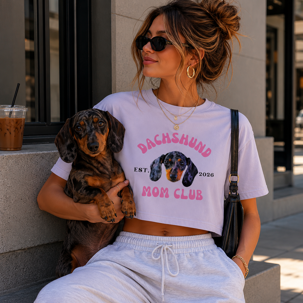 Dog Mom Club Crop Tee | Personalized Breed &  Est Year Shirt | Dog Lover Gift XS-2XL
