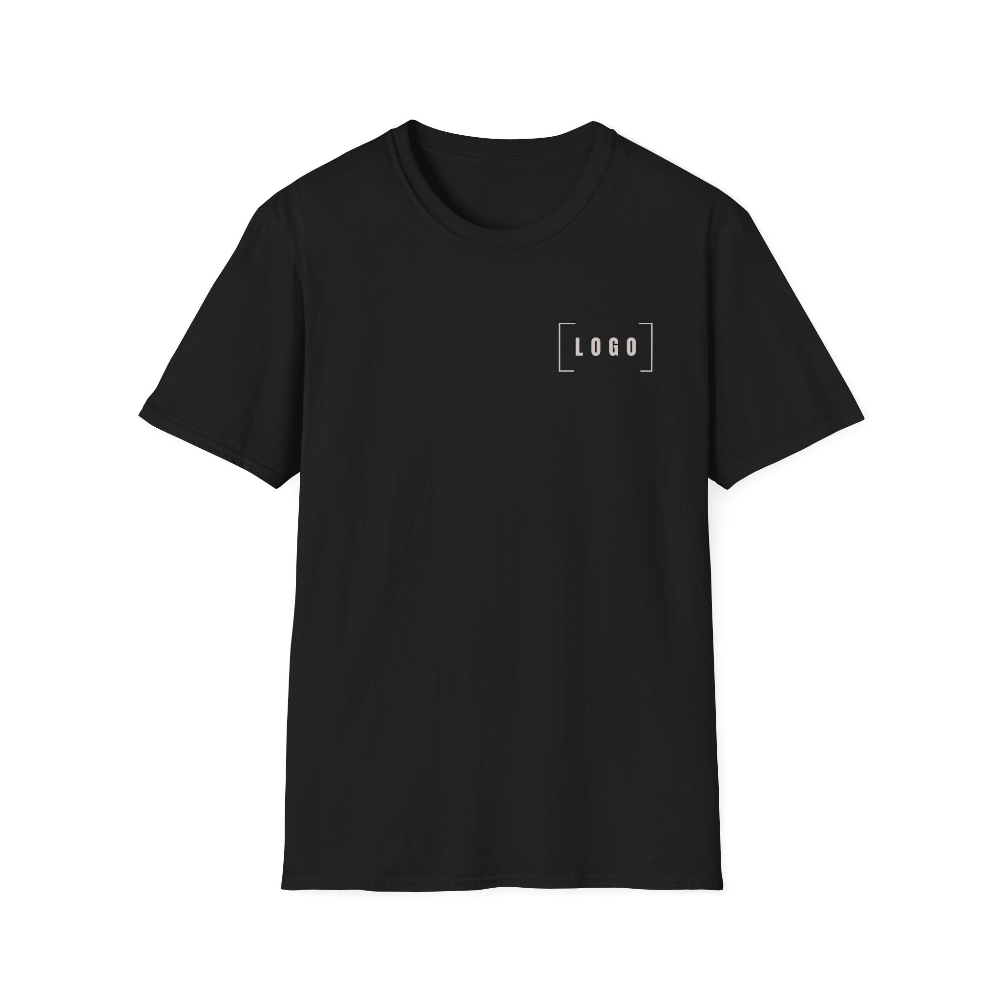 Dark Chocolate t-shirt with a customizable logo on the front chest and back