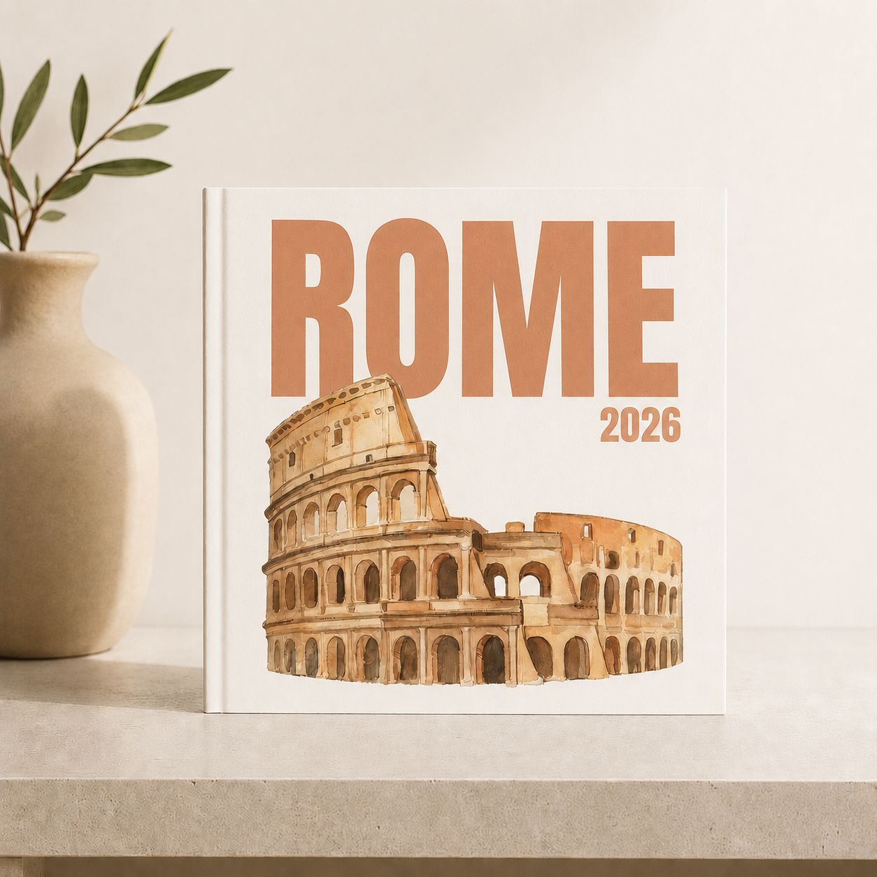 Custom Rome Photo Book | Personalized Hardcover  Travel Keepsake | 24 Pages | 3 Cover Colors
