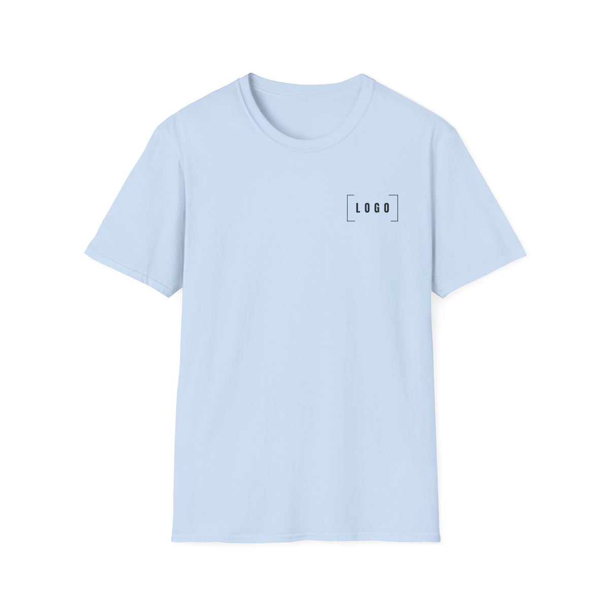 Ice Grey t-shirt with a customizable logo on the front chest and back