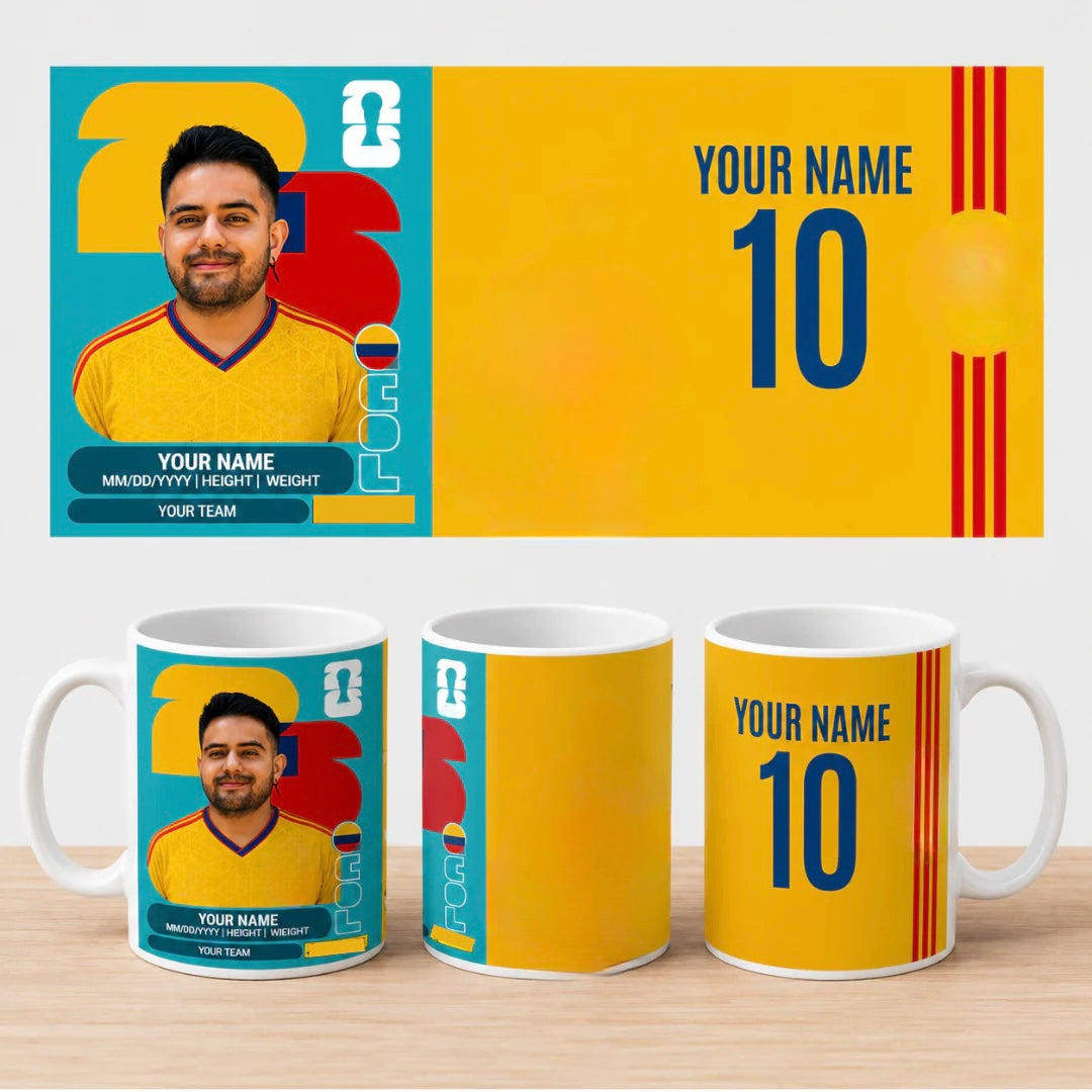 Custom World Cup 2026 Soccer Card Mug |  Personalized Player Card Coffee Mug |  Soccer Fan Gift | Custom Football Mug |  11oz 15oz