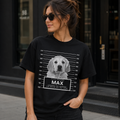 Custom Pet Mugshot Shirt | Personalized Dog Photo Tee, Arrested For Being Cute, Funny Pet Gift