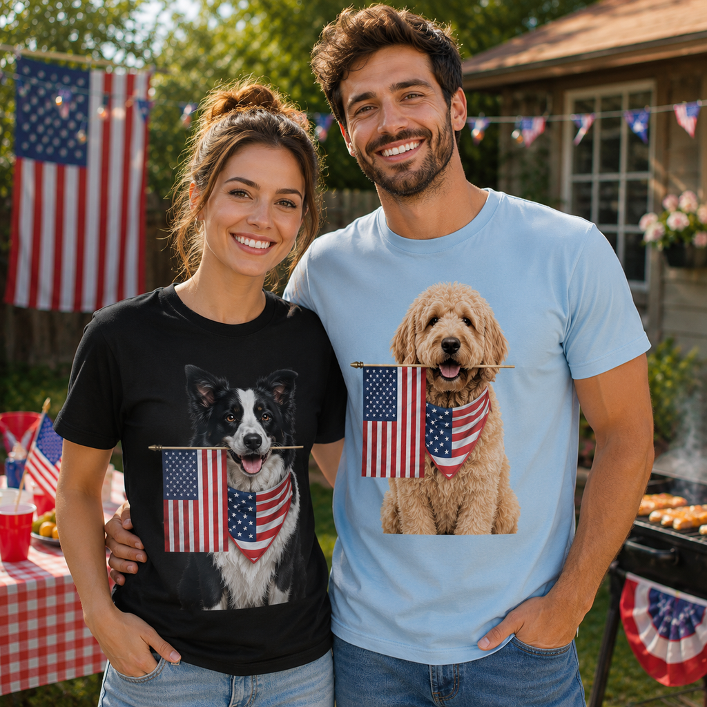 Custom Pet 4th of July Shirt | Personalized Patriotic Tee with Your Dog or Cat Photo