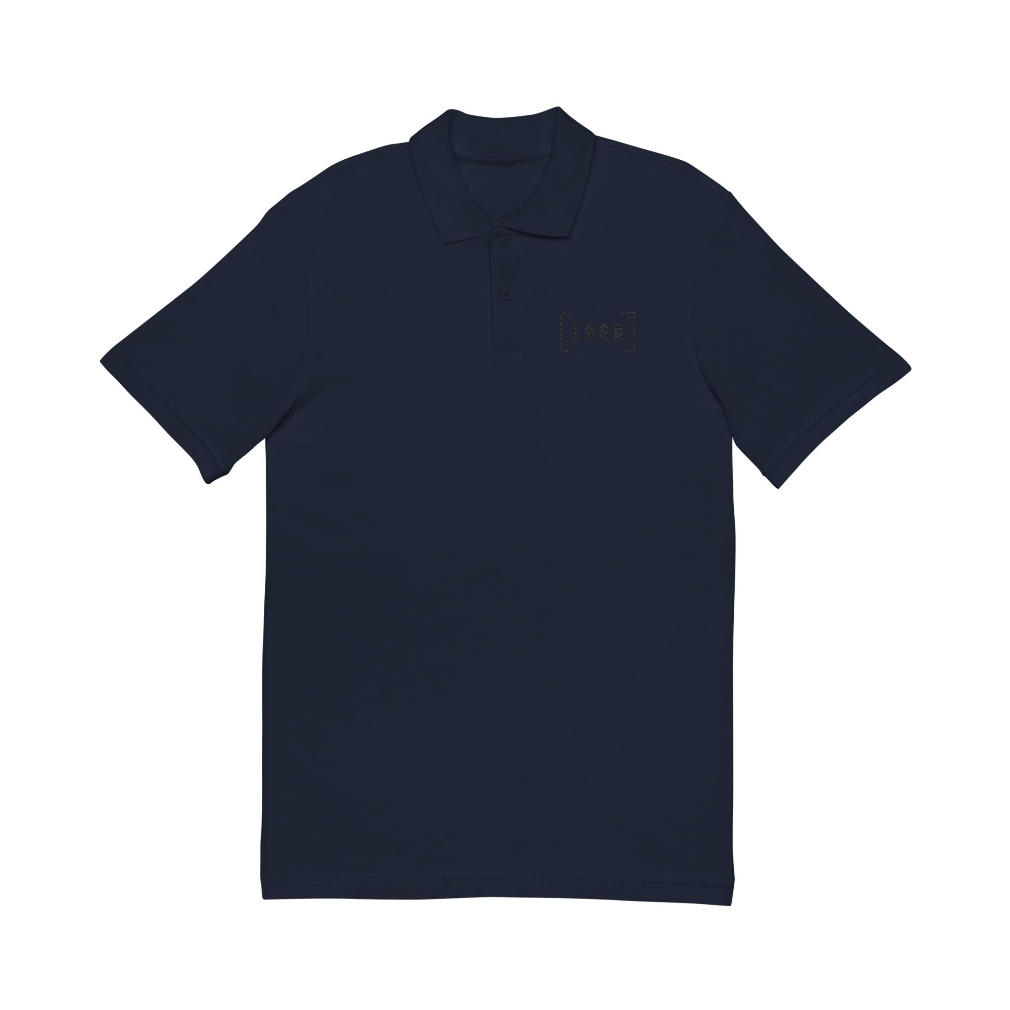 Navy piqué polo shirt with a customizable logo on the left chest