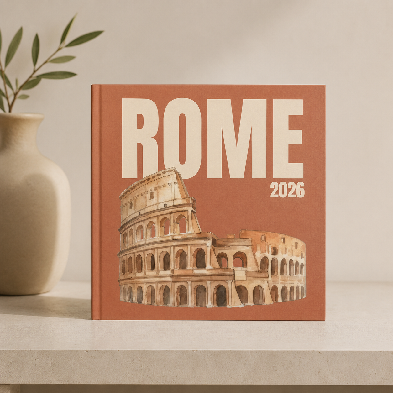 Custom Rome Photo Book | Personalized Hardcover  Travel Keepsake | 24 Pages | 3 Cover Colors
