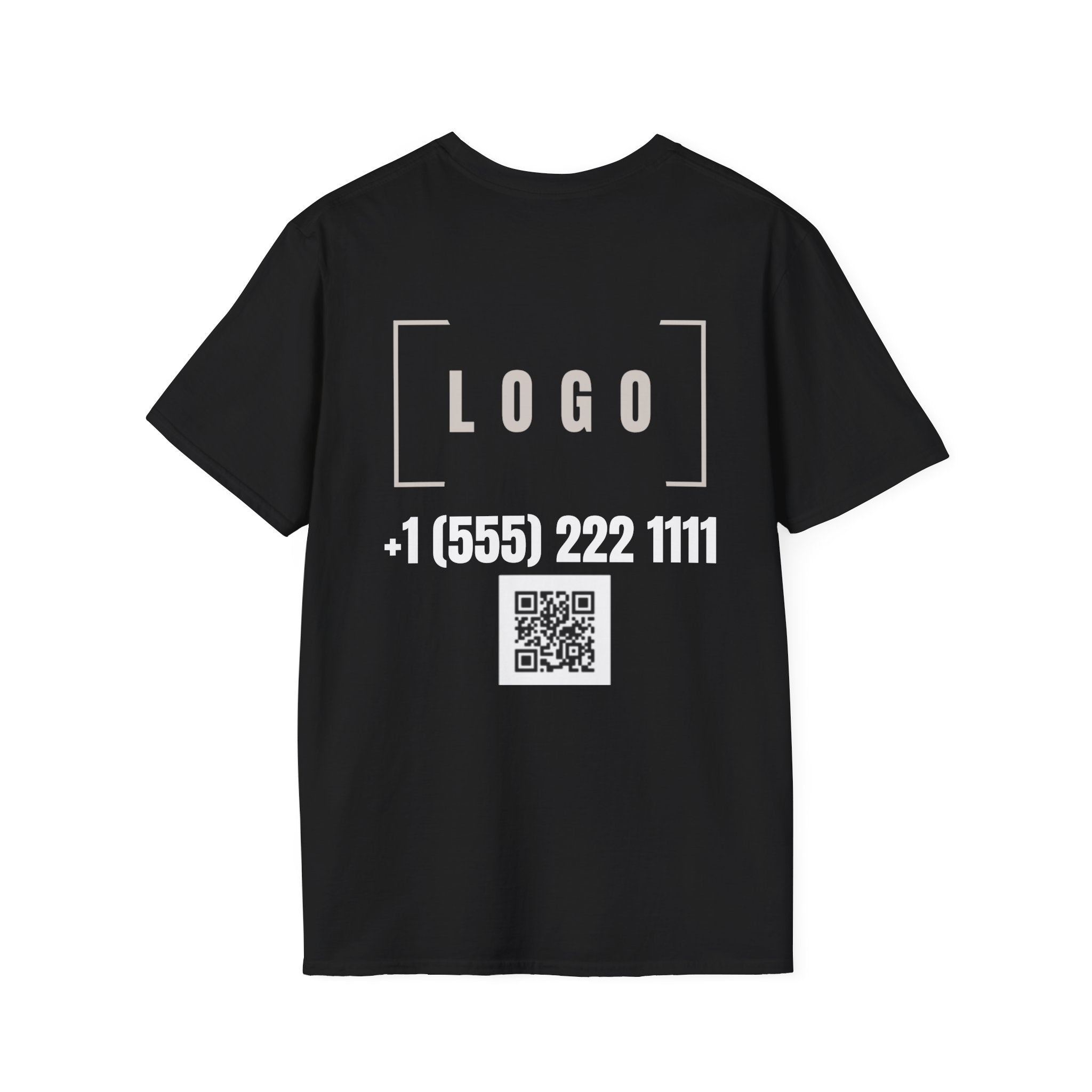 Dark Chocolate t-shirt with a customizable logo on the back