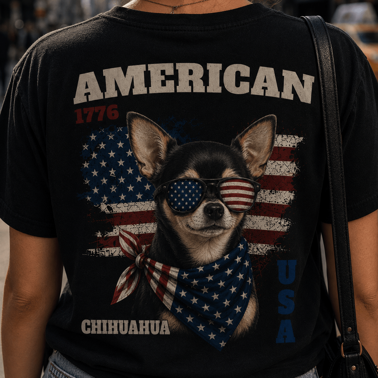 4th of July Dog Shirt — Vintage Americana Graphic Tee for Dog Lovers | Custom Breed | Heavyweight Cotton custom personalized gift - AURIA CUSTOM PRINTS