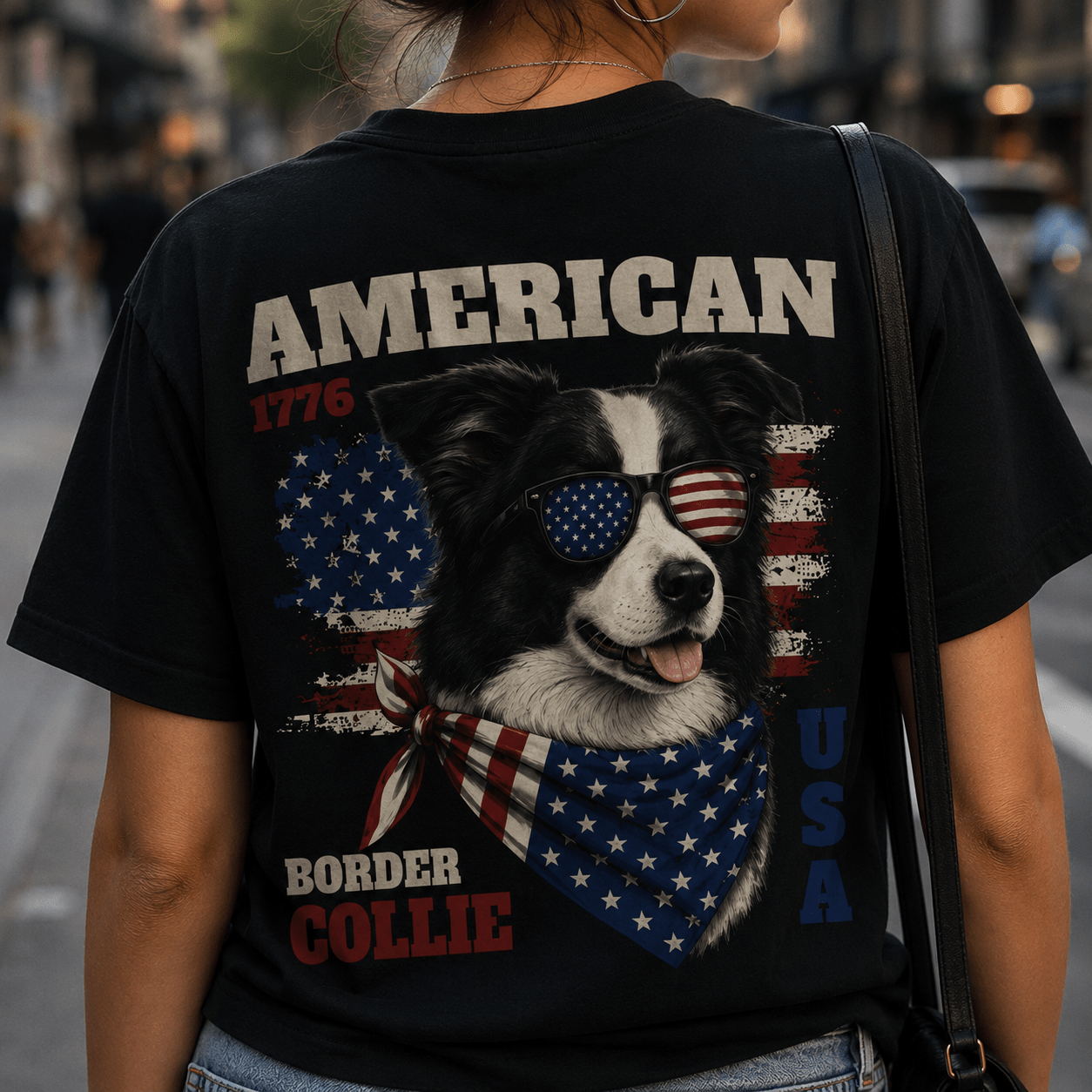 4th of July Dog Shirt — Vintage Americana Graphic Tee for Dog Lovers | Custom Breed | Heavyweight Cotton custom personalized gift - AURIA CUSTOM PRINTS