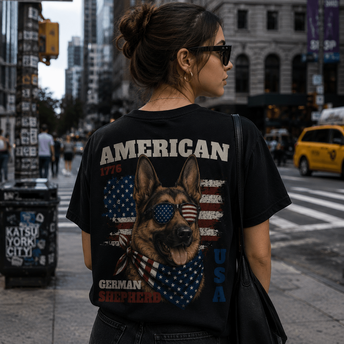 4th of July Dog Shirt — Vintage Americana Graphic Tee for Dog Lovers | Custom Breed | Heavyweight Cotton custom personalized gift - AURIA CUSTOM PRINTS