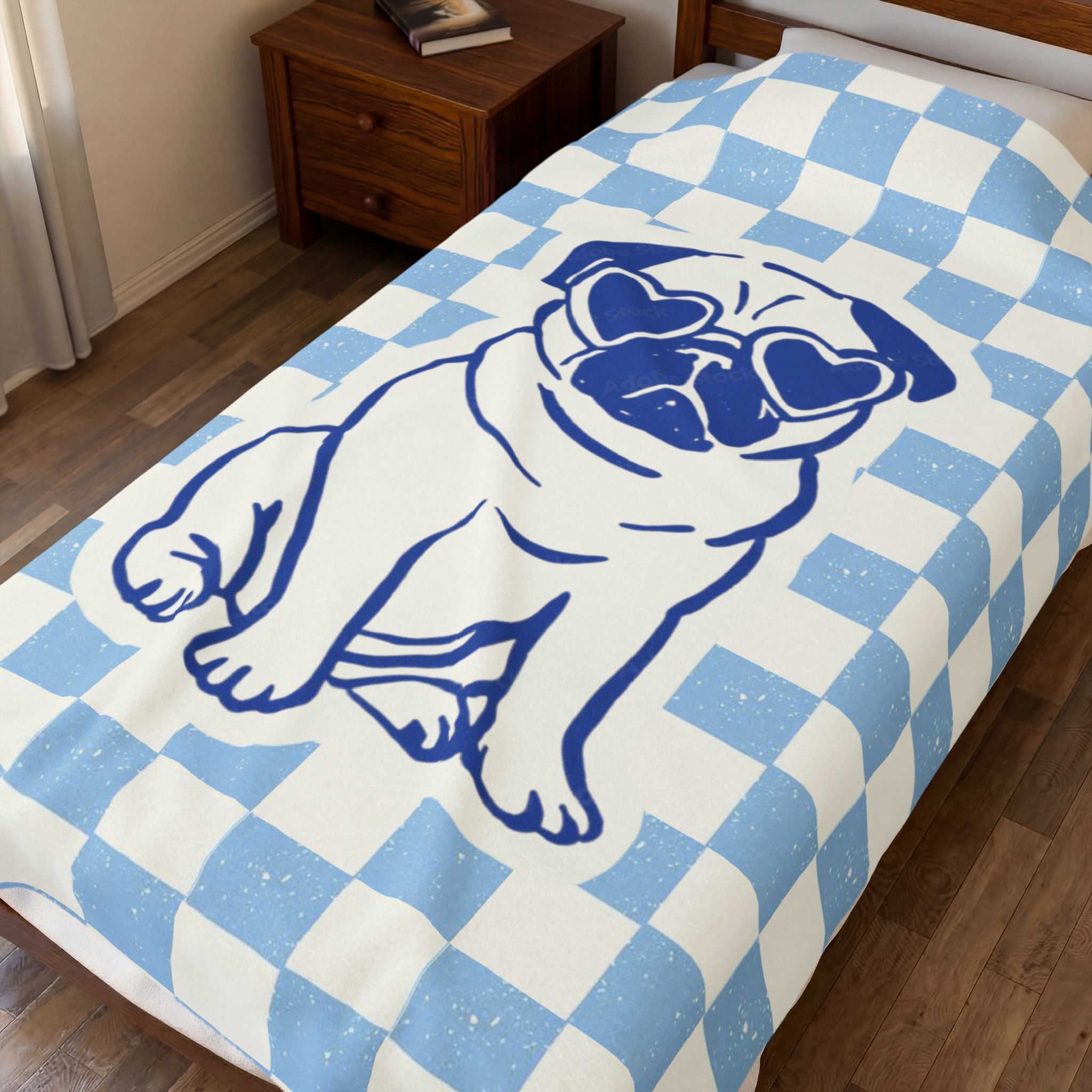 Custom Pet Blanket | Personalized Retro  Checkered Dog Cat Throw | Pet Lover Gift