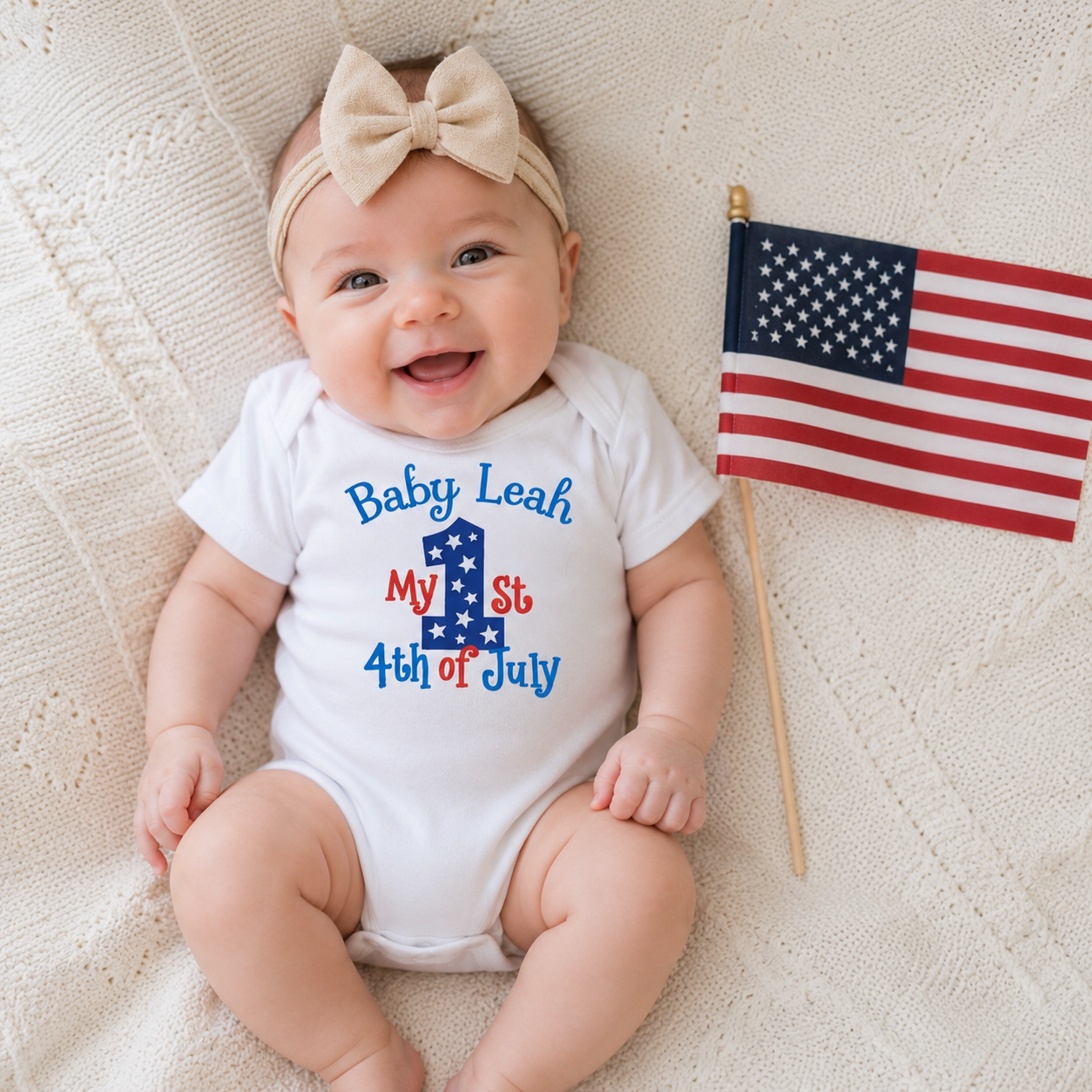 My First 4th of July Baby Bodysuit | First  Fourth of July Onesie | Patriotic Baby Gift |  Newborn 0-24M