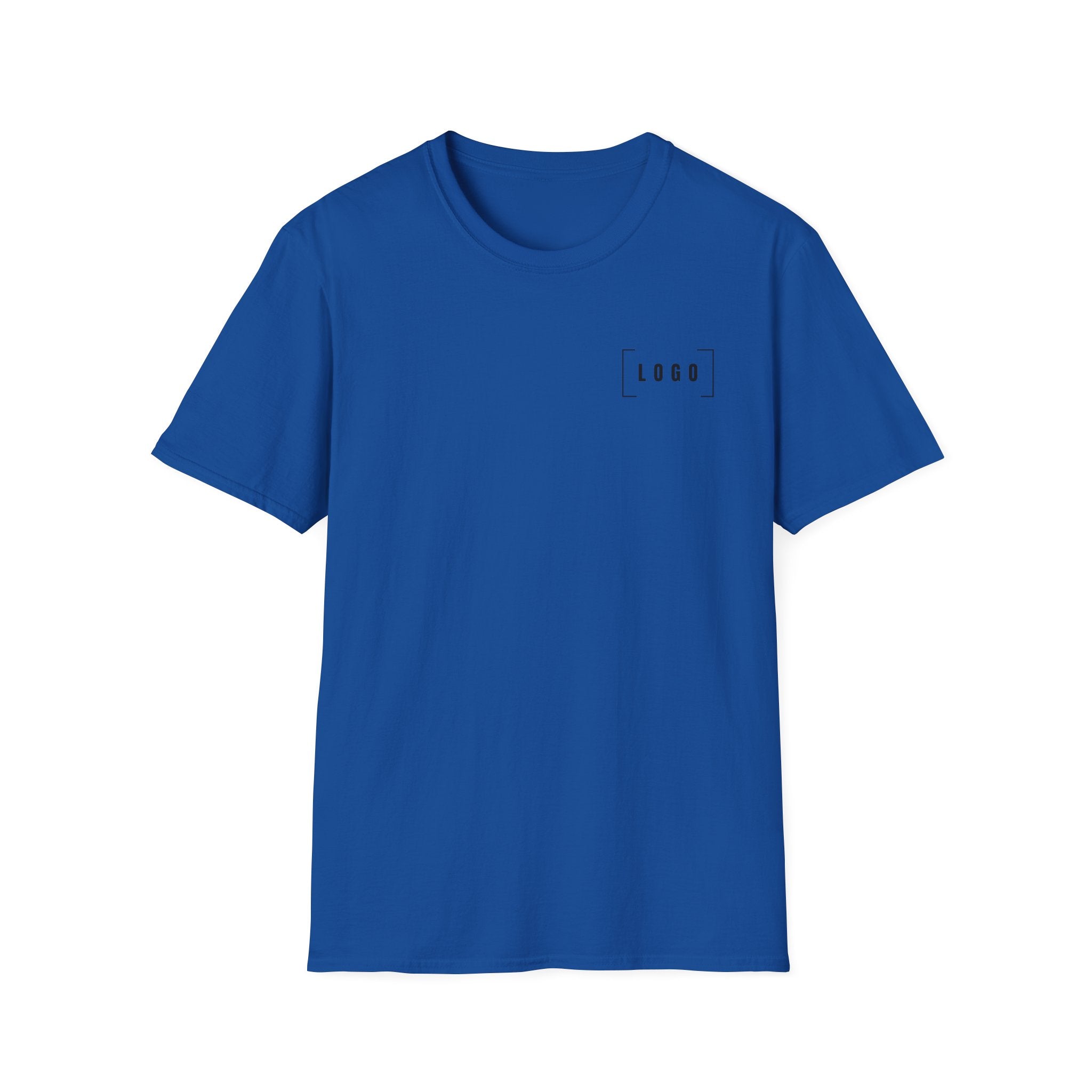 Metro Blue t-shirt with a customizable logo on the front chest and back