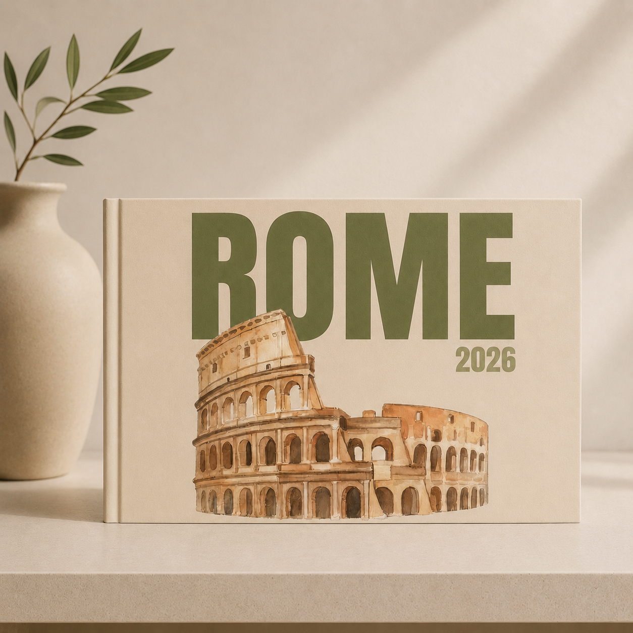 Custom Rome Photo Book | Personalized Hardcover  Travel Keepsake | 24 Pages | 3 Cover Colors