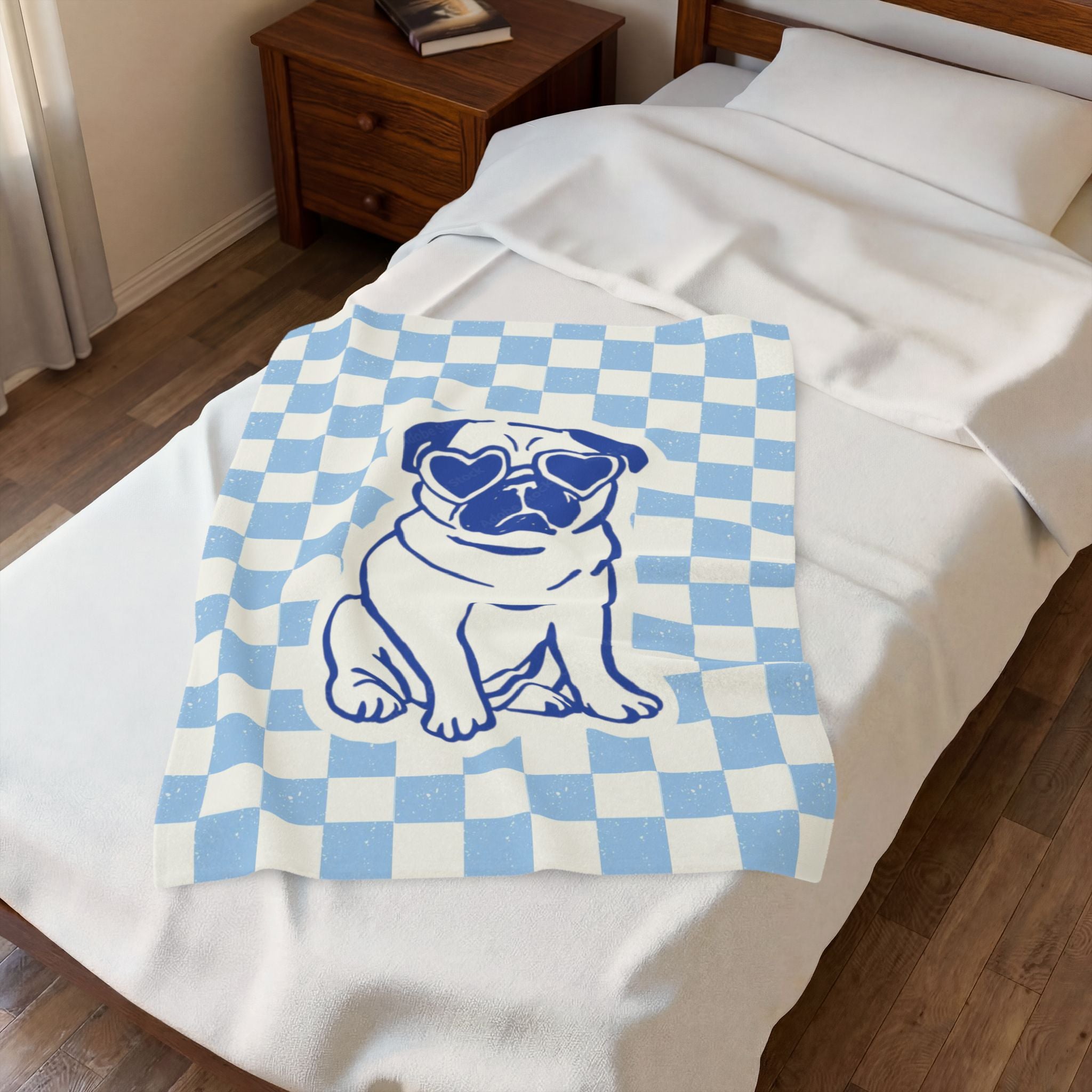 Custom Pet Blanket | Personalized Retro  Checkered Dog Cat Throw | Pet Lover Gift