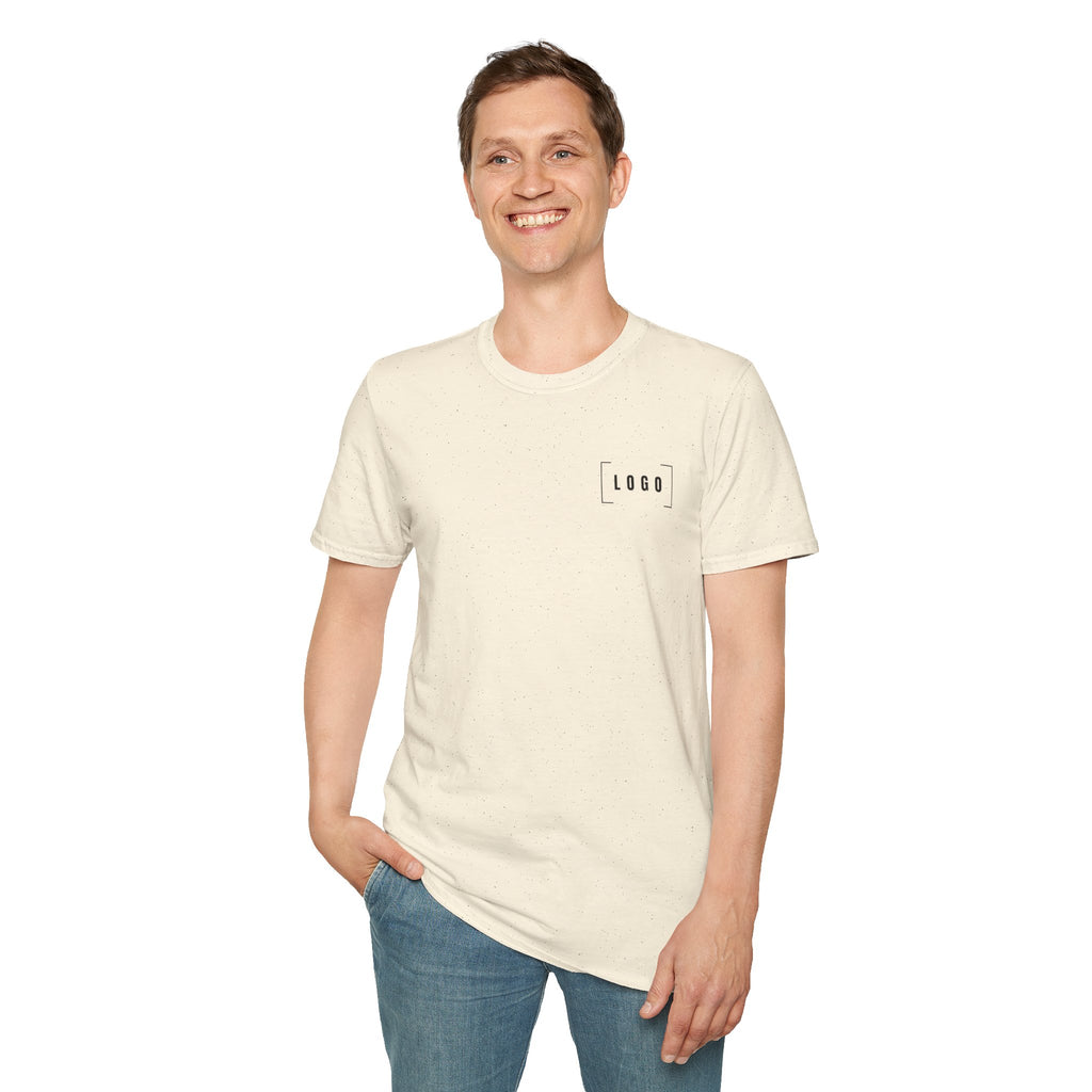 Natural t-shirt with a customizable logo on the front chest and back