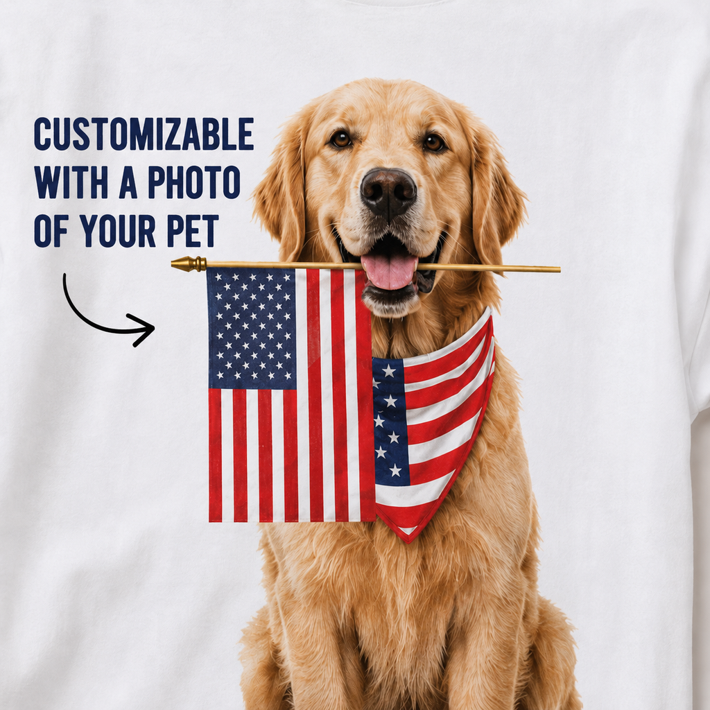 Custom Pet 4th of July Shirt | Personalized Patriotic Tee with Your Dog or Cat Photo