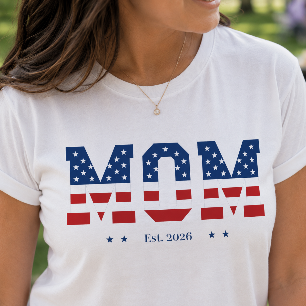 Custom Mom 4th of July Shirt | Personalized Est Year Tee | Patriotic Mom Gift | Americana Mom  Shirt S-2XL