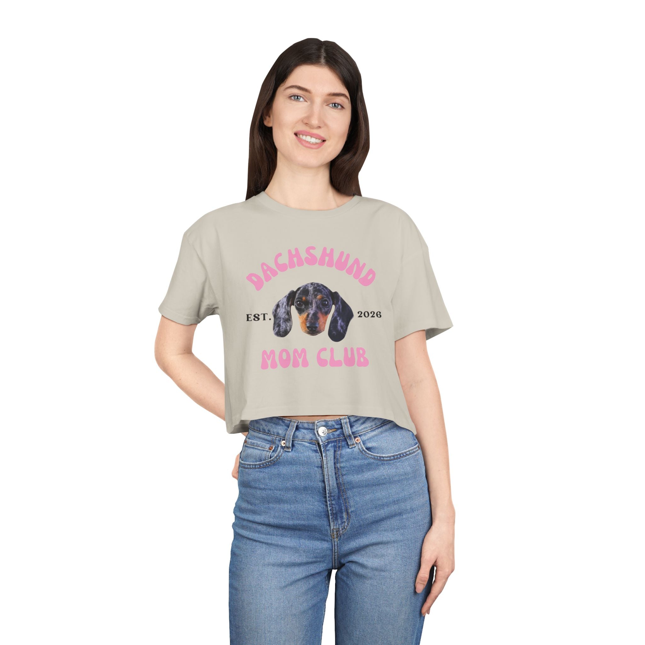 Dog Mom Club Crop Tee | Personalized Breed &  Est Year Shirt | Dog Lover Gift XS-2XL