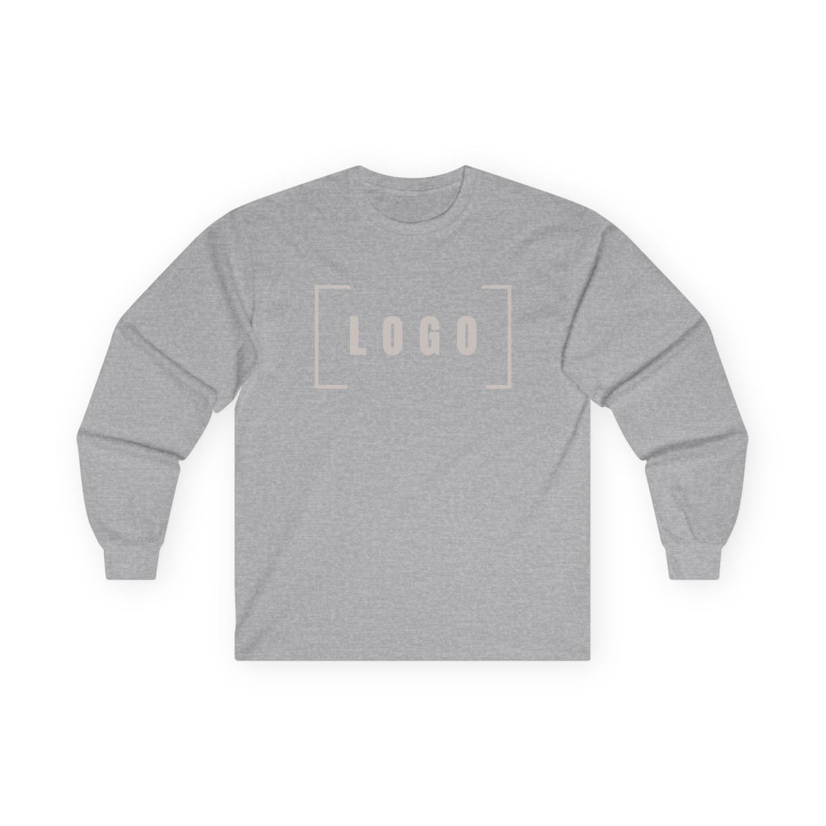 Sport Grey long sleeve tee with a customizable logo on the chest