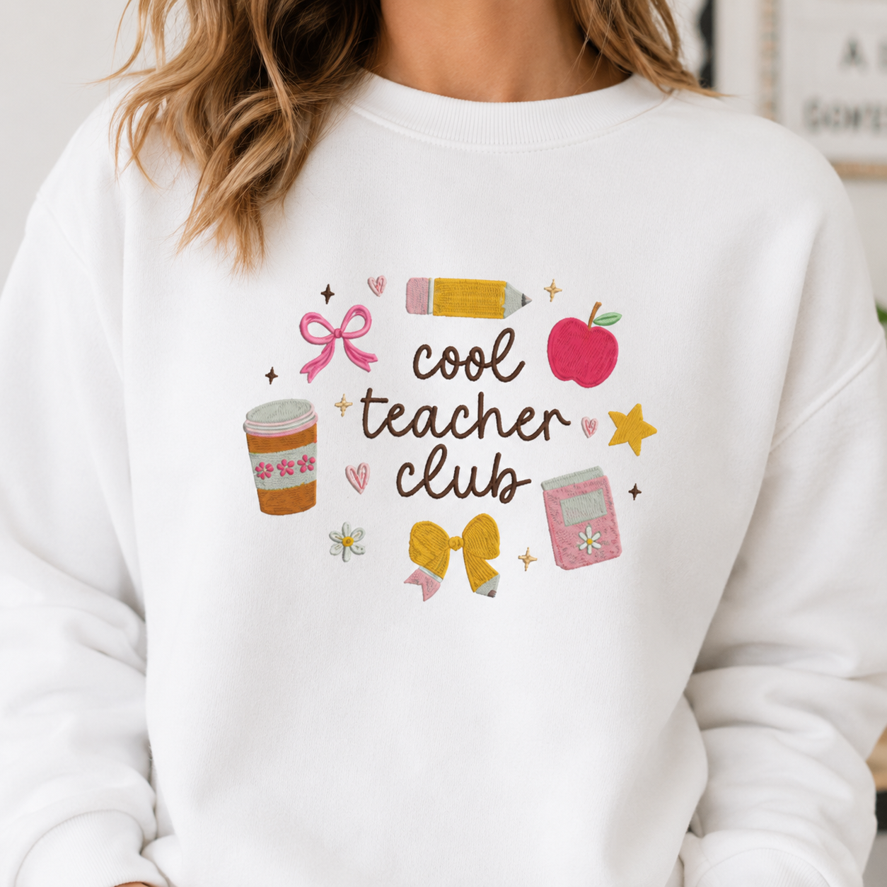 Cool Teacher Club Sweatshirt | Cute Teacher Gift Crewneck