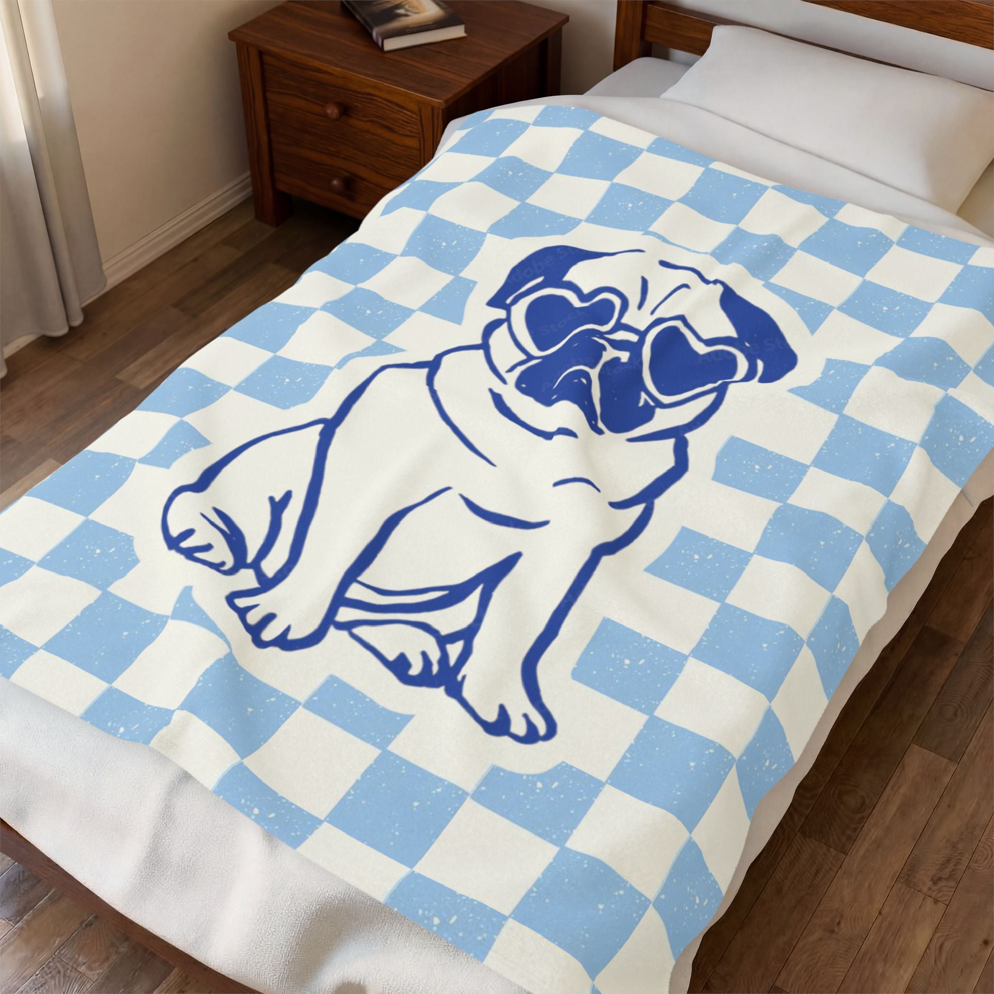 Custom Pet Blanket | Personalized Retro  Checkered Dog Cat Throw | Pet Lover Gift