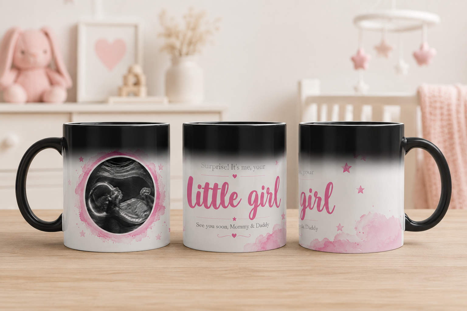 Gender Reveal Magic Mug | Personalized Ultrasound Baby Reveal Coffee Mug |  It's a Boy Girl Gift | Color Changing 11oz