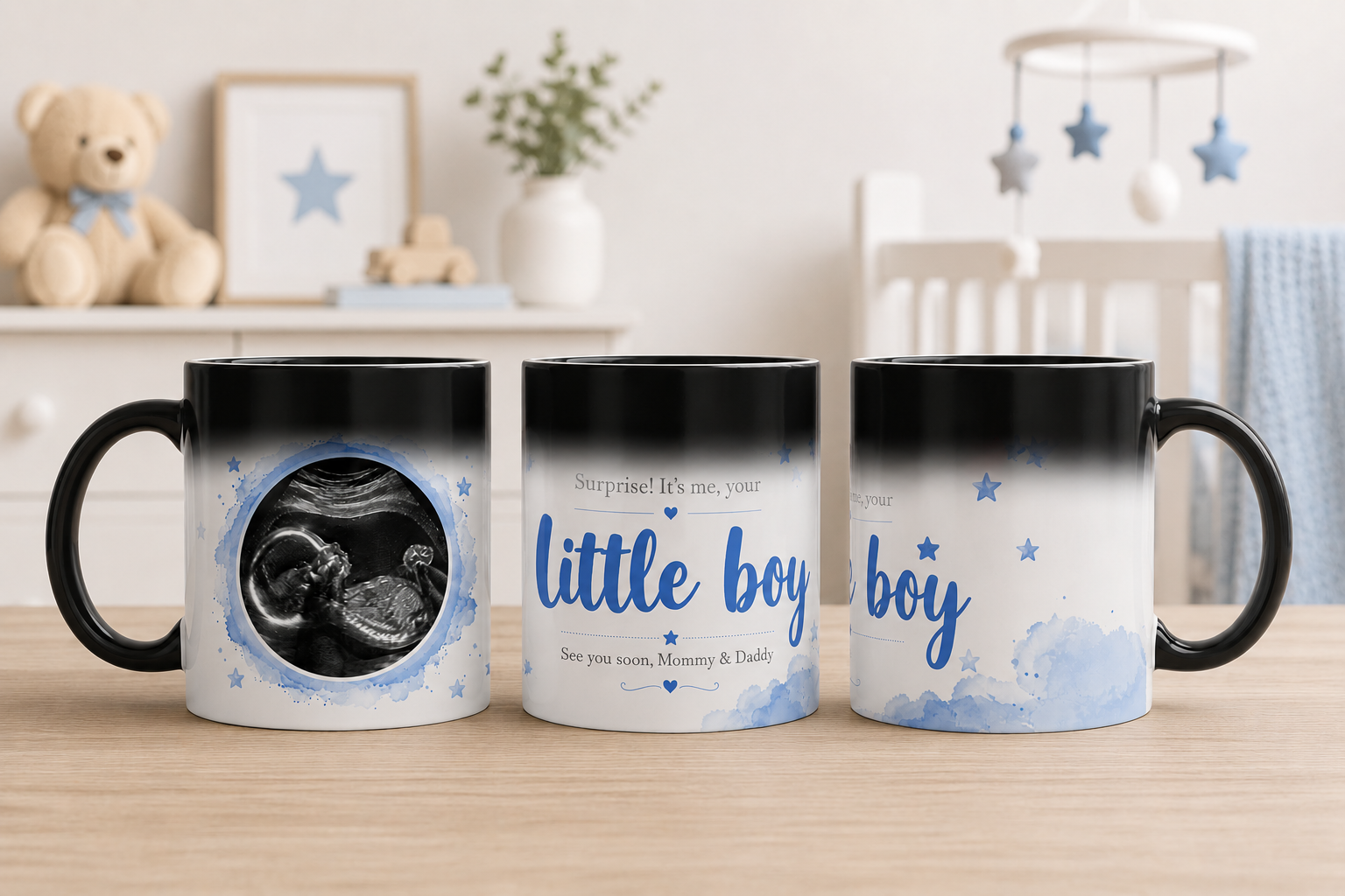 Gender Reveal Magic Mug | Personalized Ultrasound Baby Reveal Coffee Mug |  It's a Boy Girl Gift | Color Changing 11oz